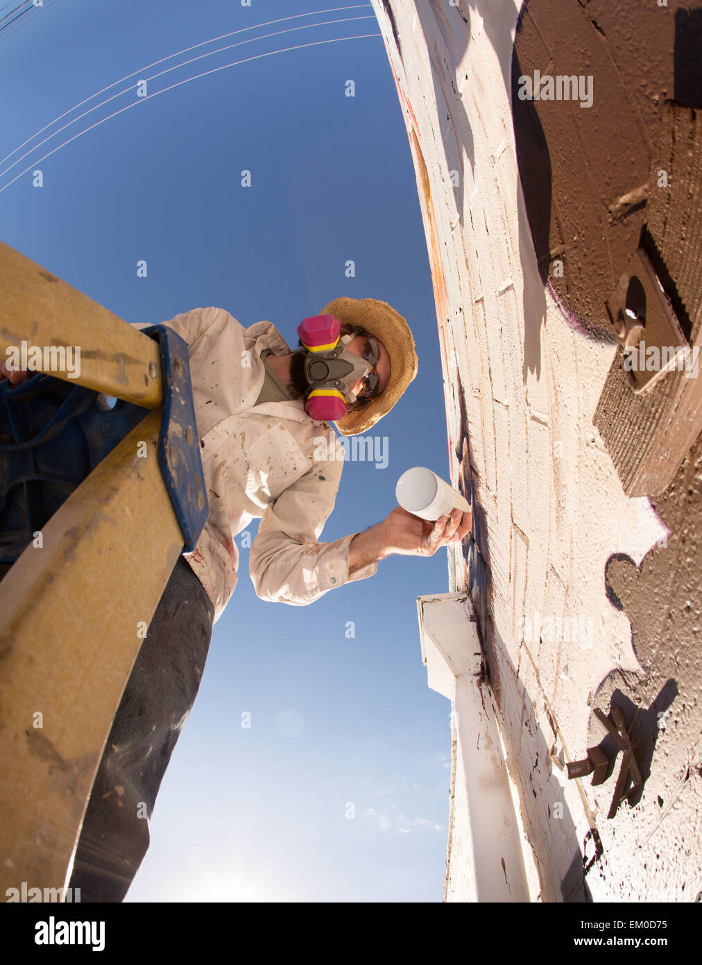 Graffiti Artist Using Spray Paint Stock Photo Alamy