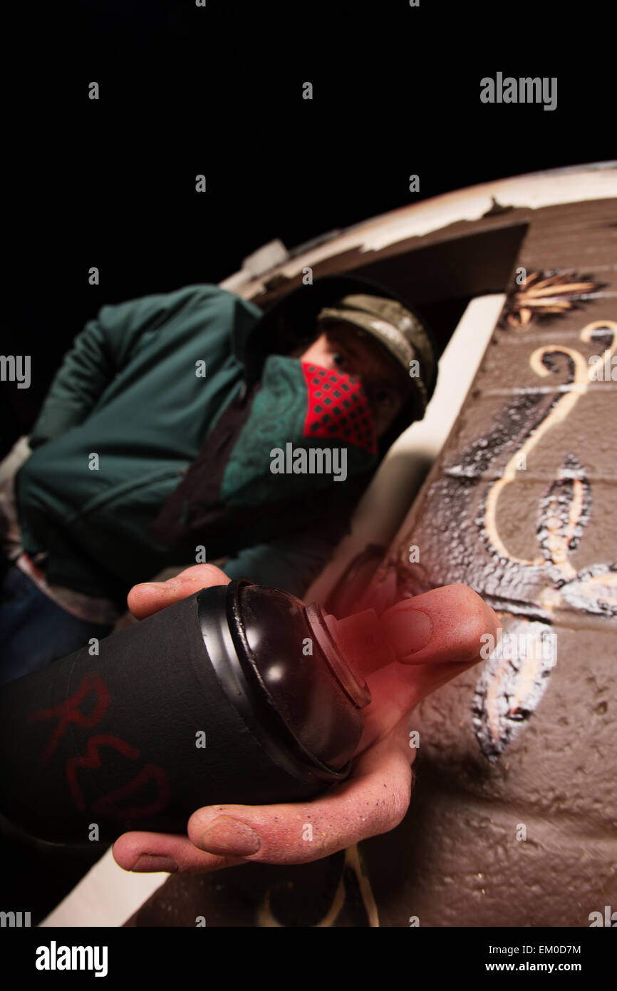 Man mask spray paint can hi-res stock photography and images - Alamy