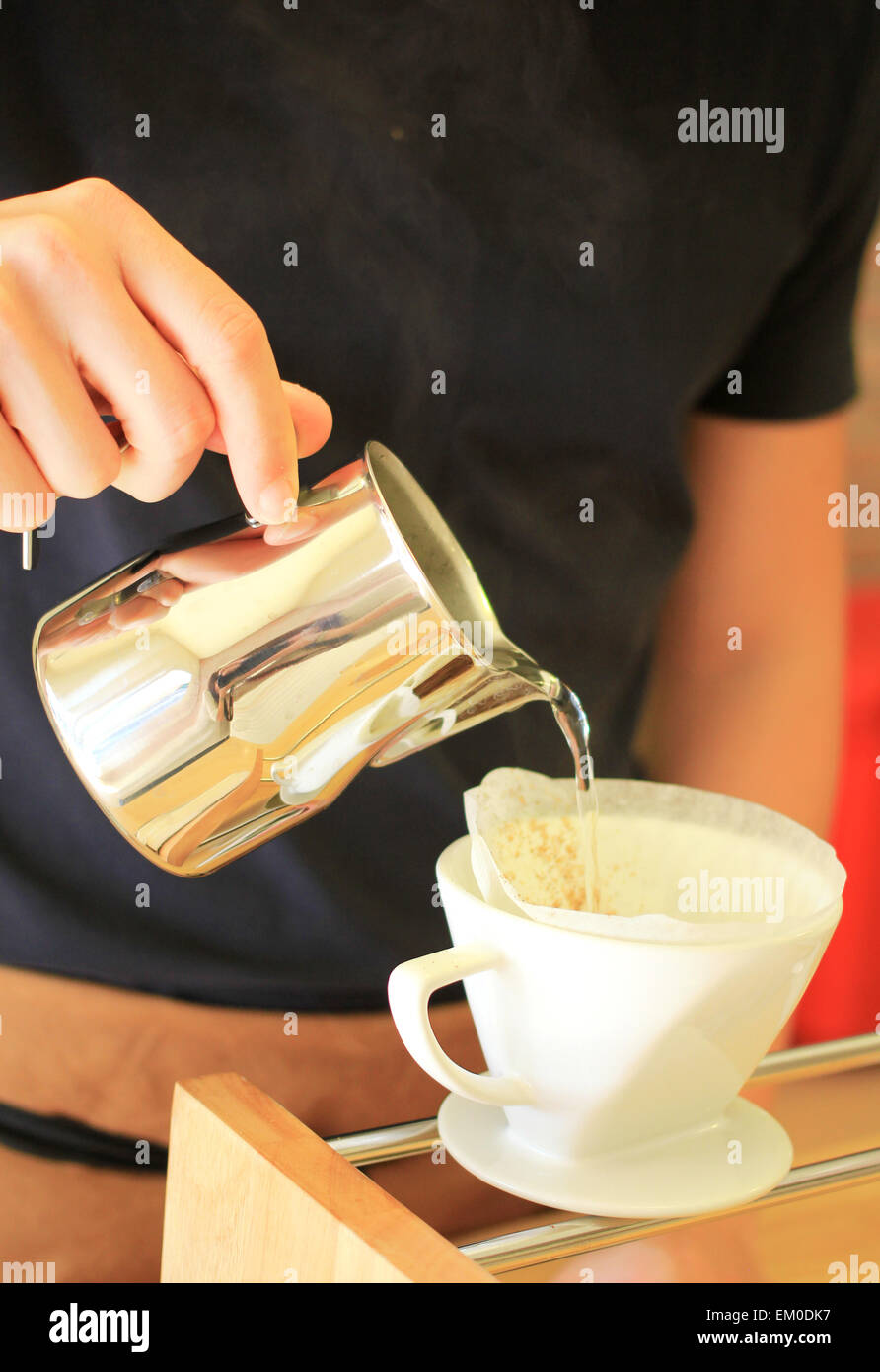 Hand drip coffee Stock Photo