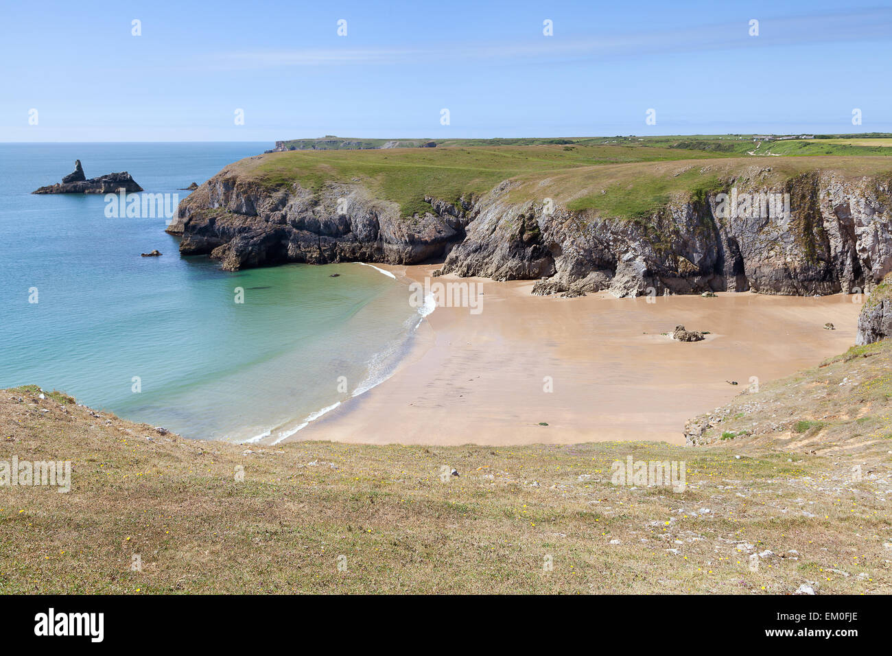 Barafundle bay, Pembrokeshire, Wales . Stock Photo