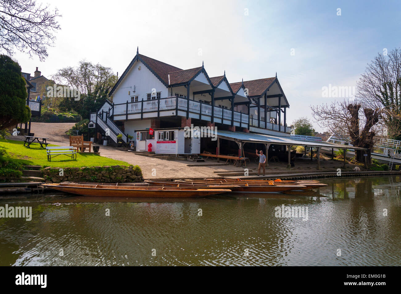 Bath Boating Station and Bathwick Boatman Restaurant on the River Avon Stock Photo