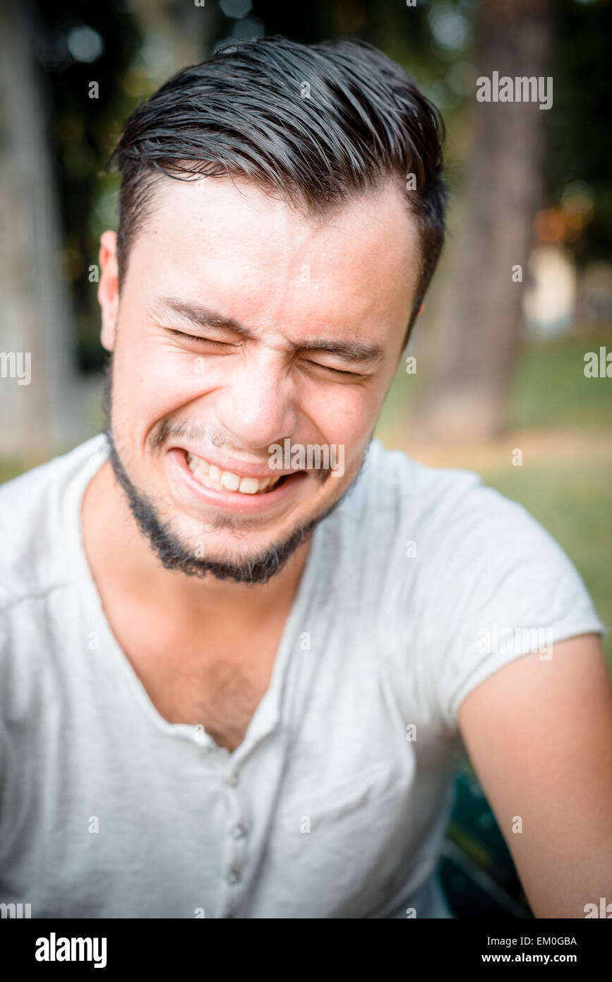 Sad crying man face close hi-res stock photography and images - Alamy