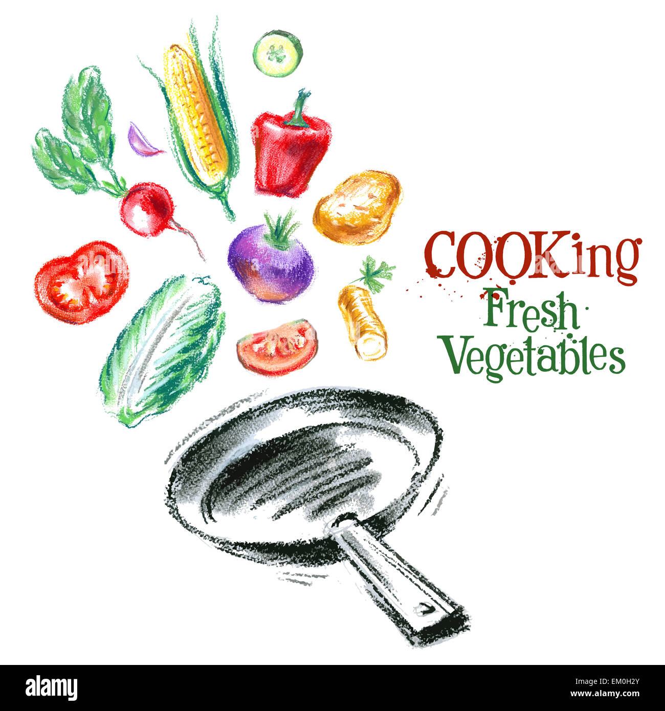 cooking vector logo design template. fresh vegetables, food or diner, eatery icon. Stock Photo