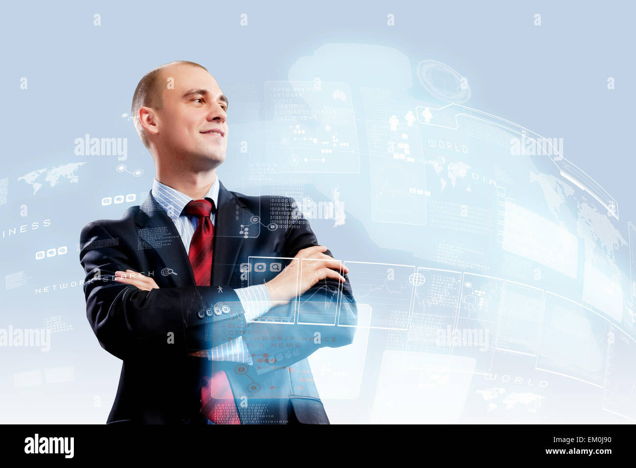 Confident businessman smiling Stock Photo - Alamy