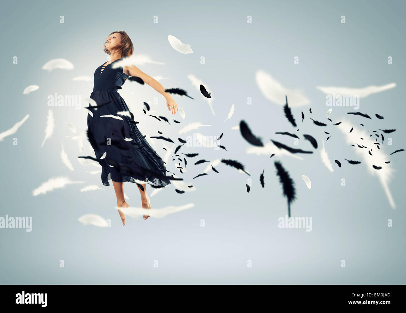 Young girl floating Stock Photo Alamy