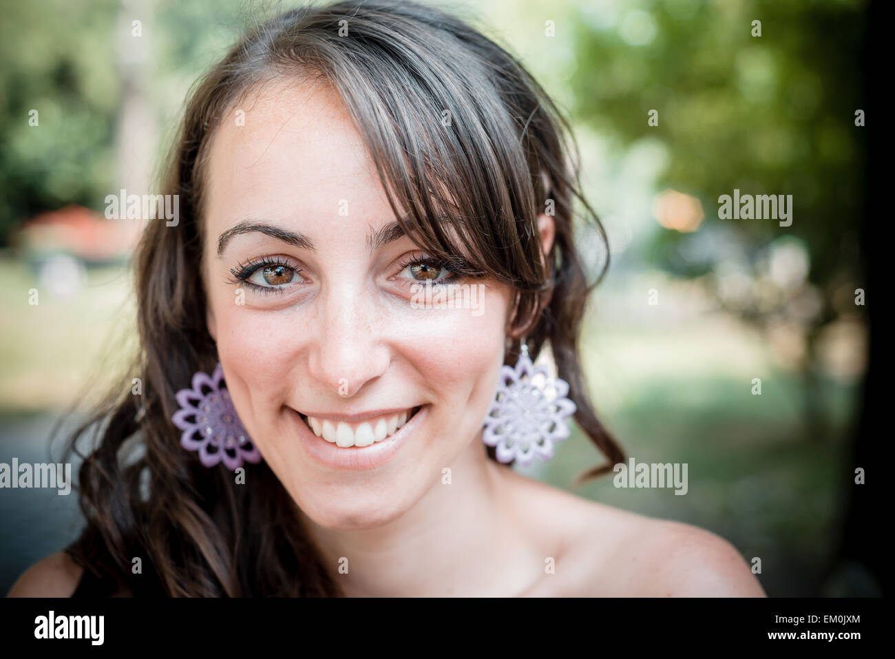 closeup portrait of smiling beautiful woman Stock Photo - Alamy