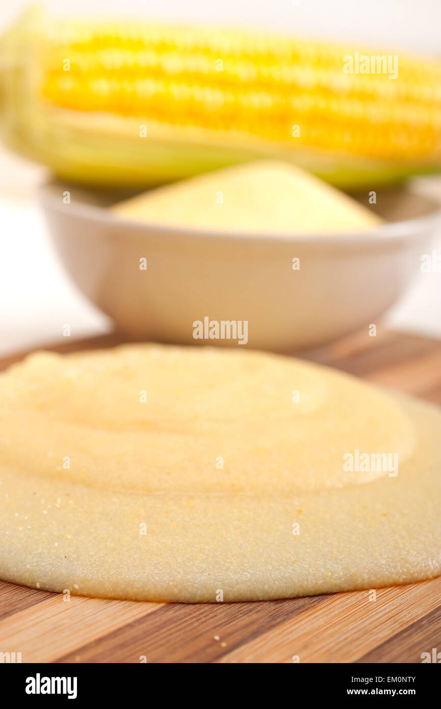 polenta corn maize flour cream Stock Photo Alamy