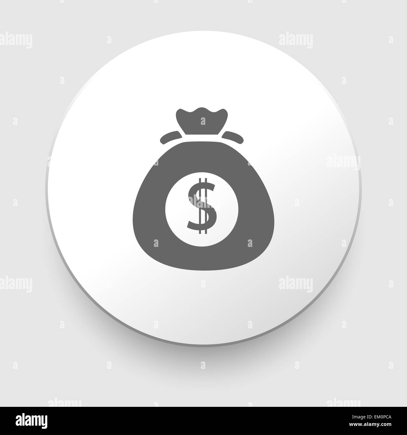 Money icon with bag, vector. Stock Photo