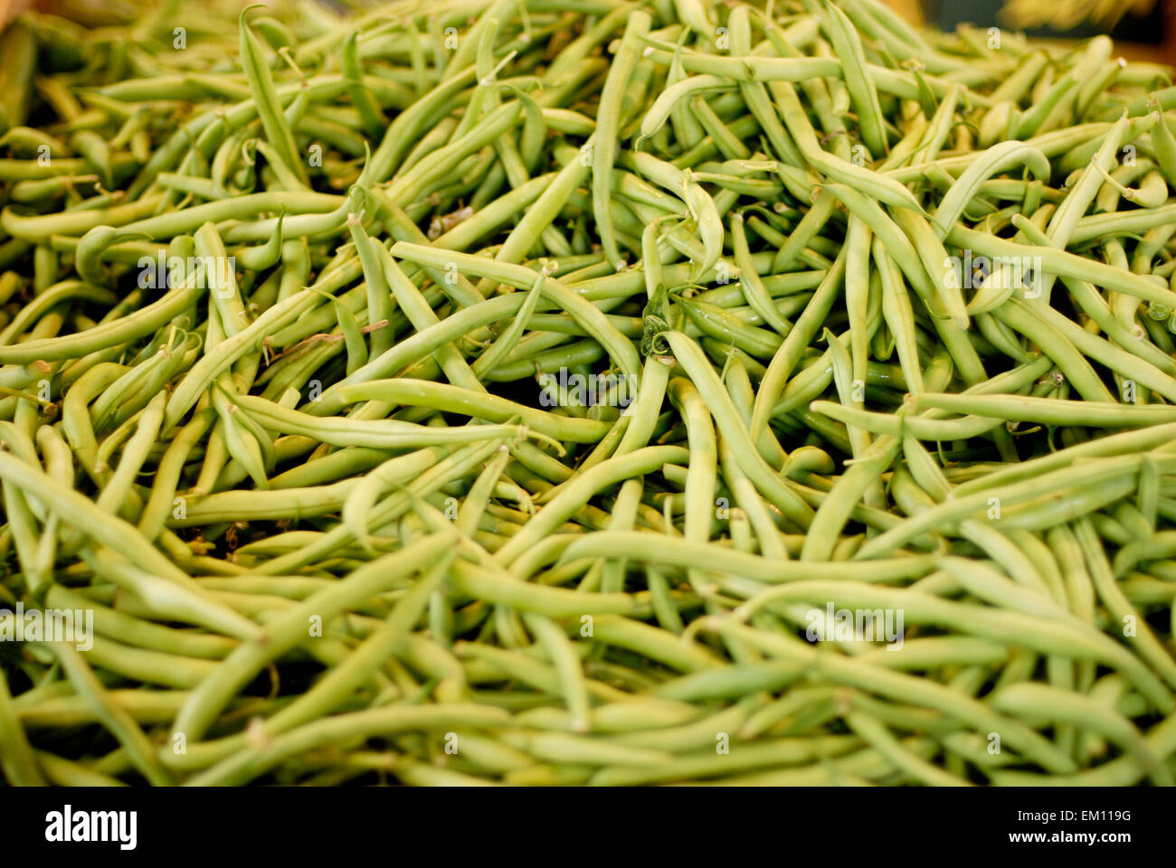 Large pile of french beans Stock Photo