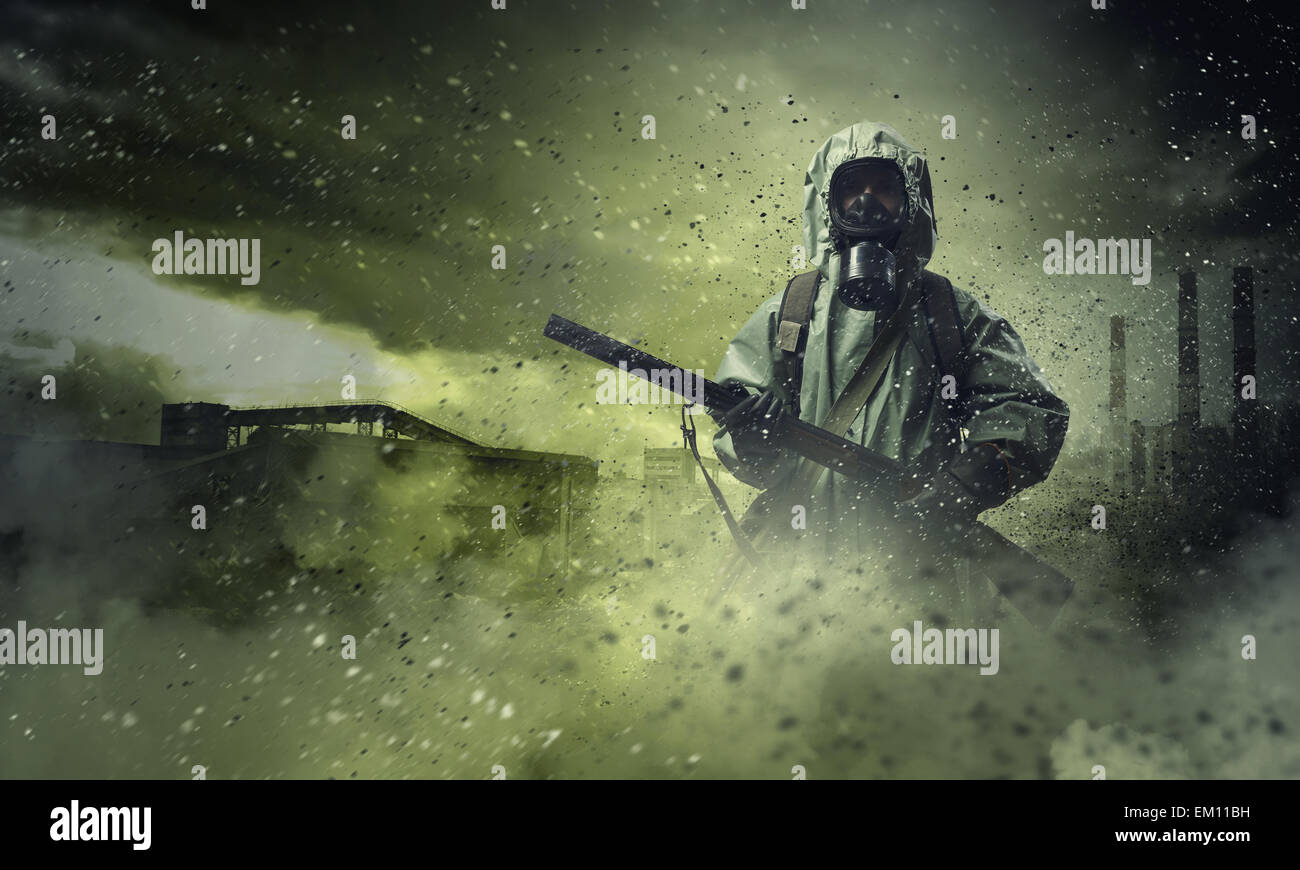 Stalker with gun Stock Photo - Alamy