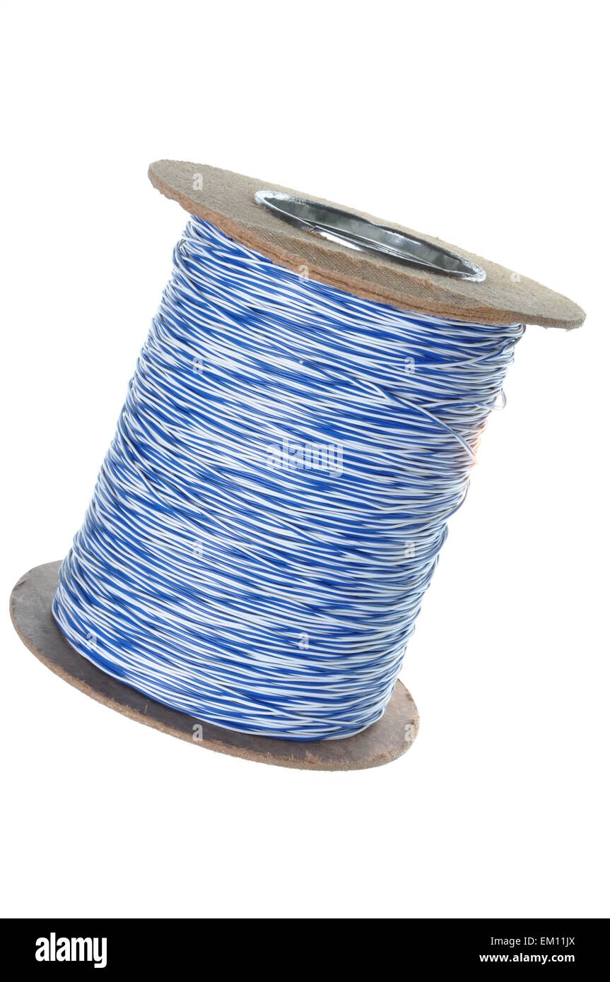 Roll of network cable isolated on white Stock Photo