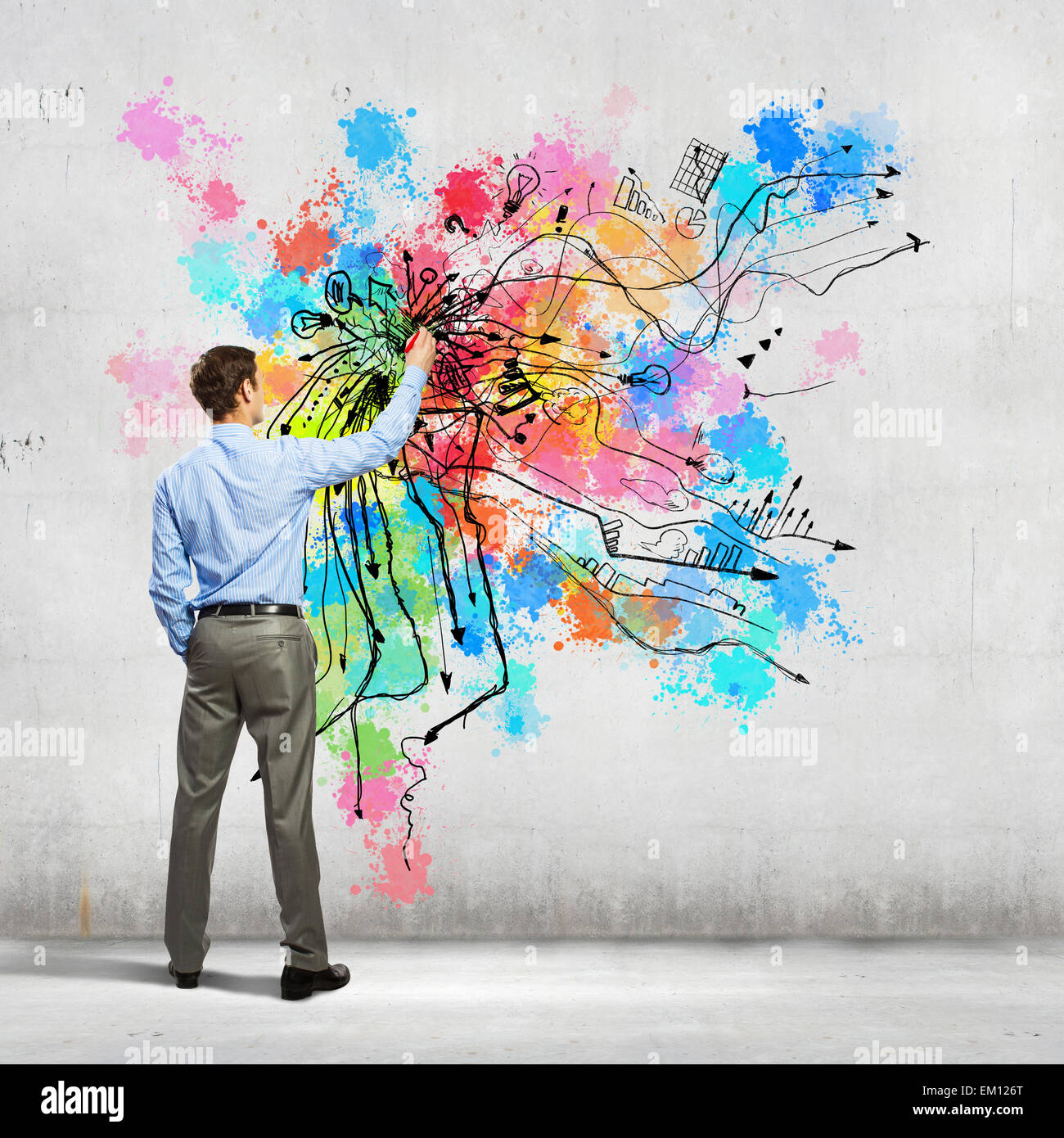Back view of businessman Stock Photo - Alamy