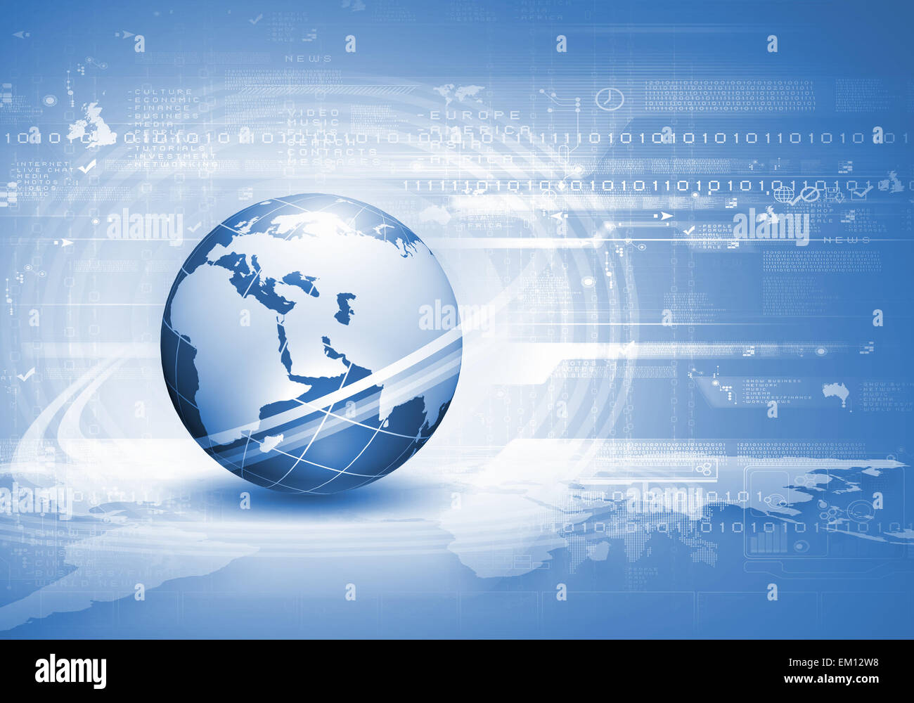 Futuristic globe blue hi-res stock photography and images - Alamy