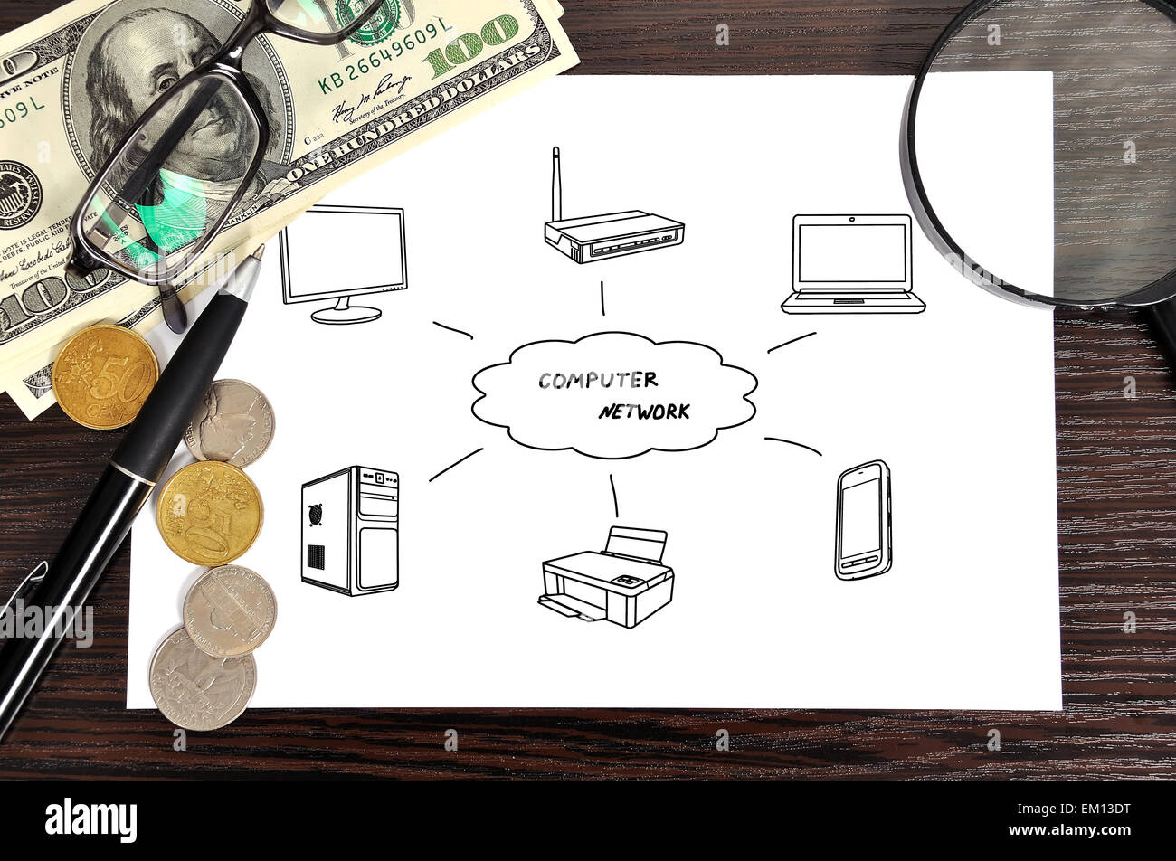 Note wi-fi scheme Stock Photo - Alamy