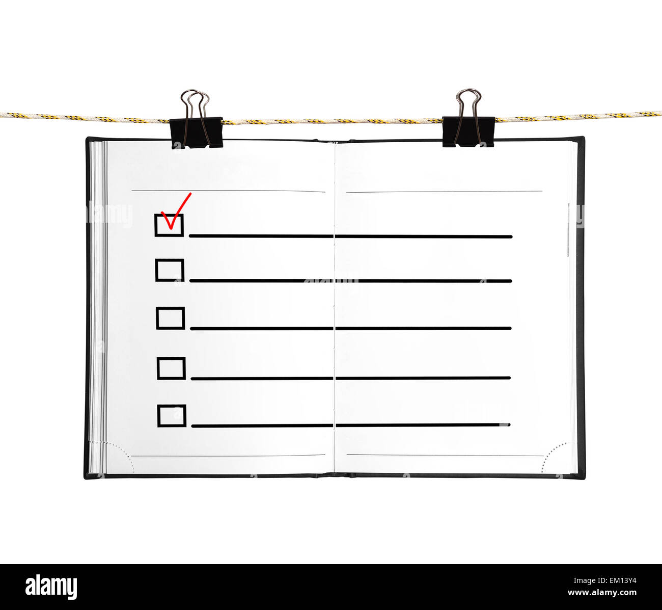 book with checkbox Stock Photo - Alamy