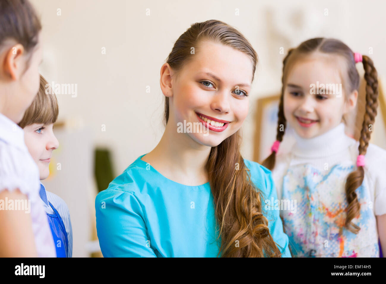Children drawing and painting Stock Photo - Alamy