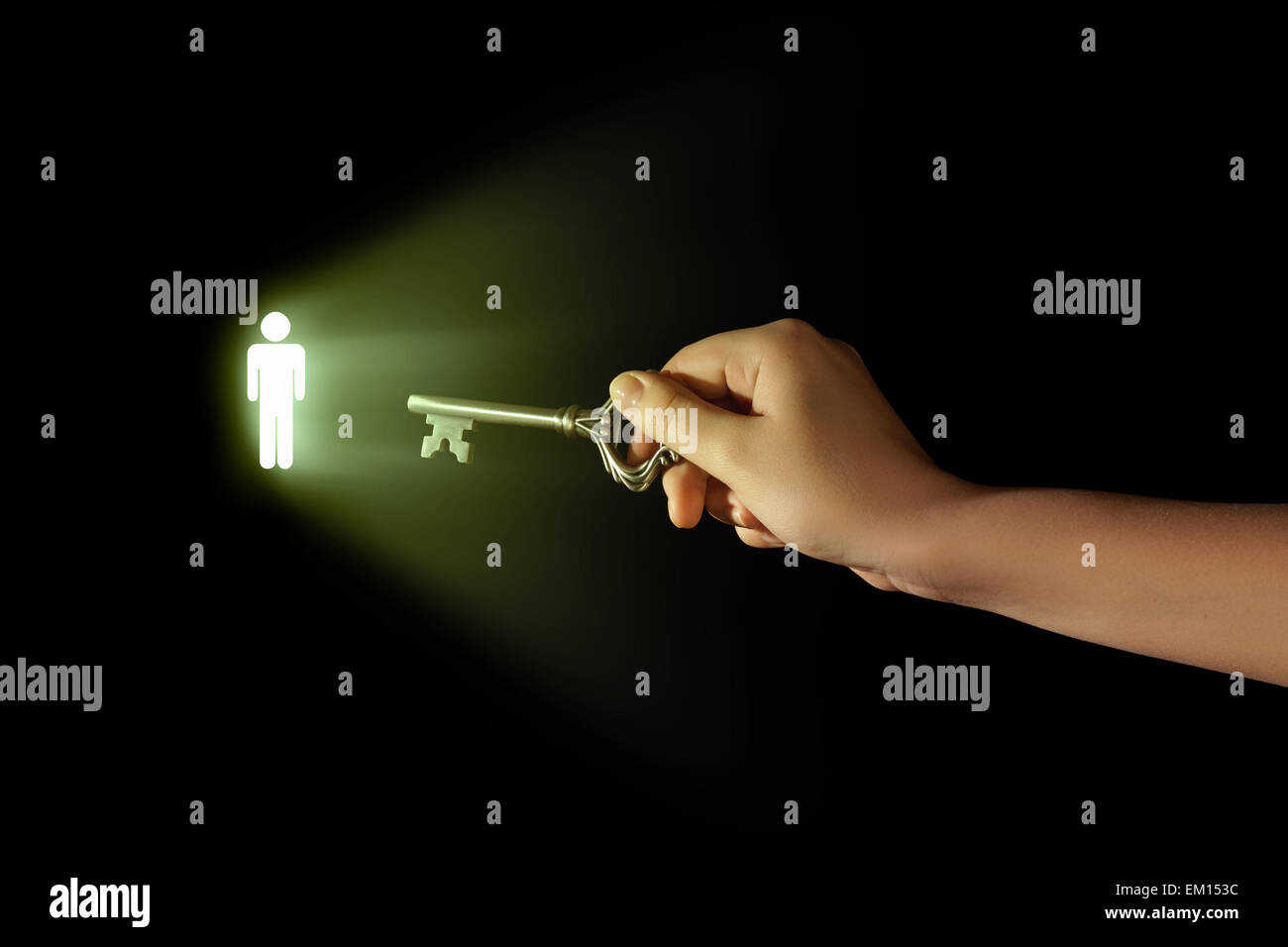 Hand with key Stock Photo - Alamy