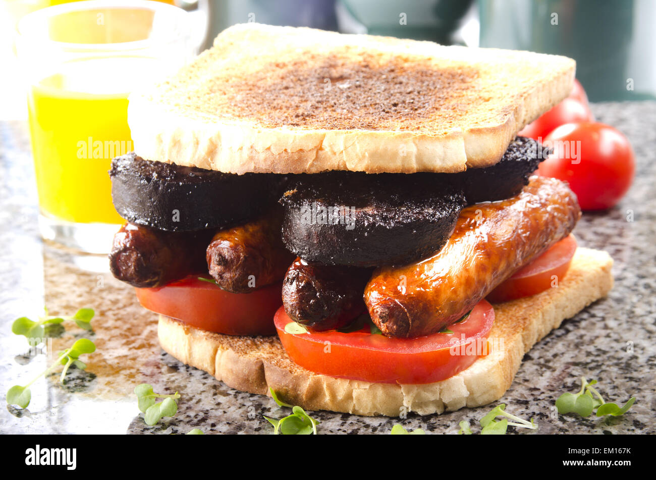 irish toast and orange juice Stock Photo Alamy