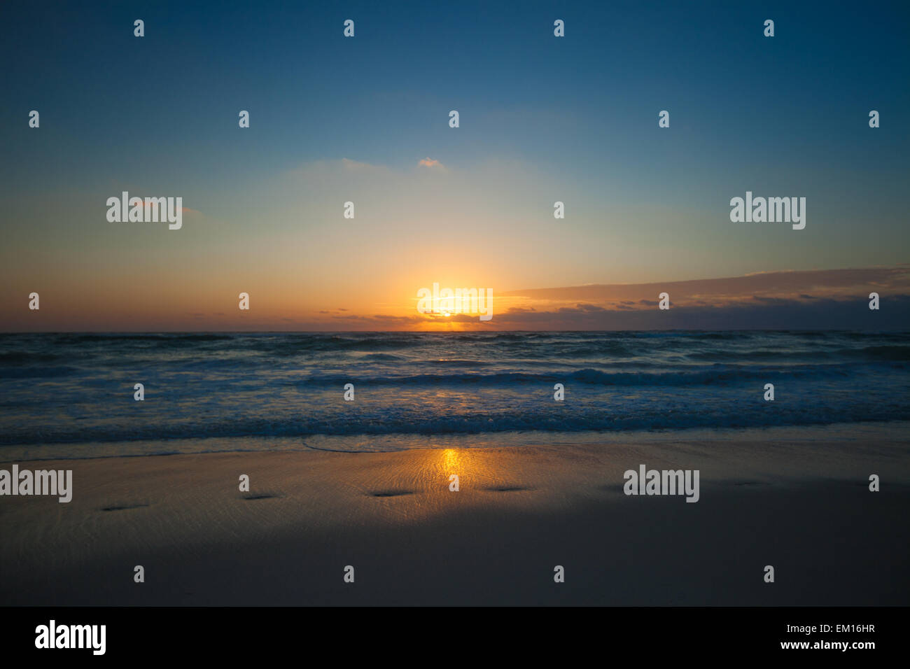 Amazing colorful sunset on the beach resort in Mexico Stock Photo - Alamy