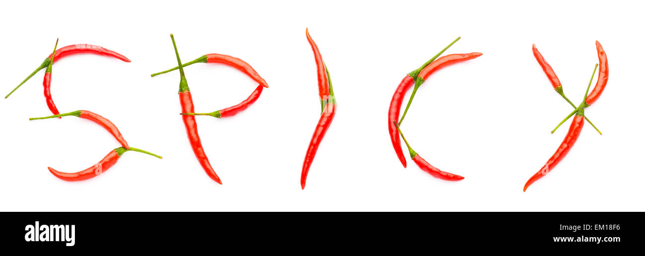 Spicy spelt with chilli peppers Stock Photo