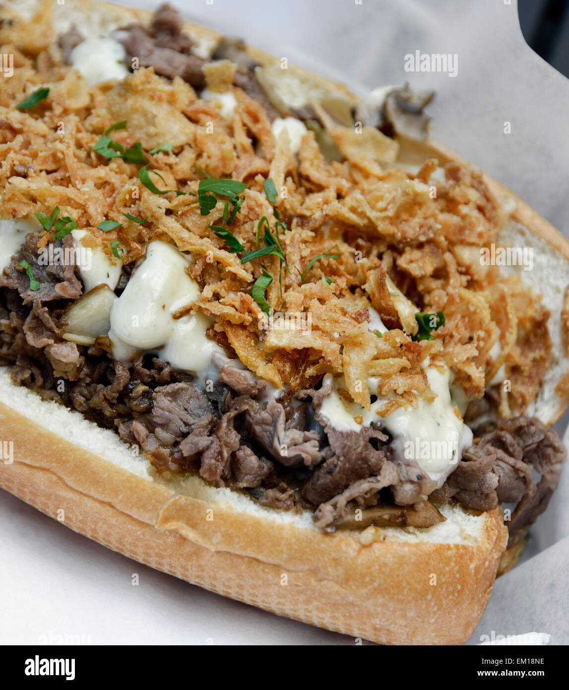 Cheese Steak Sandwich Stock Photo - Alamy