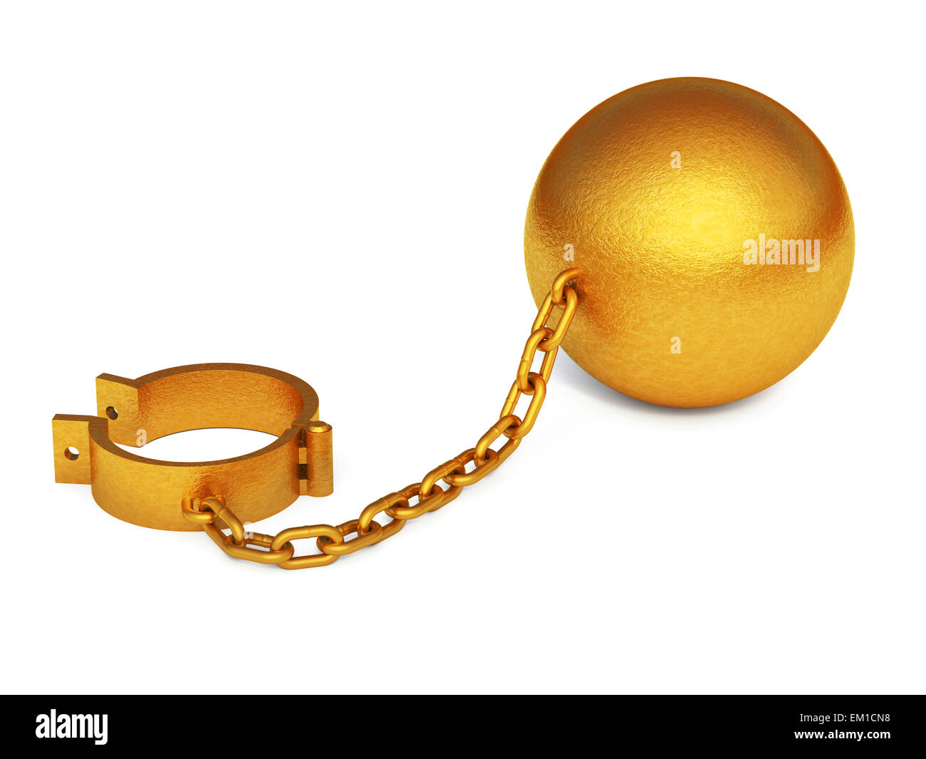 Golden shackles isolated on the white background Stock Photo Alamy