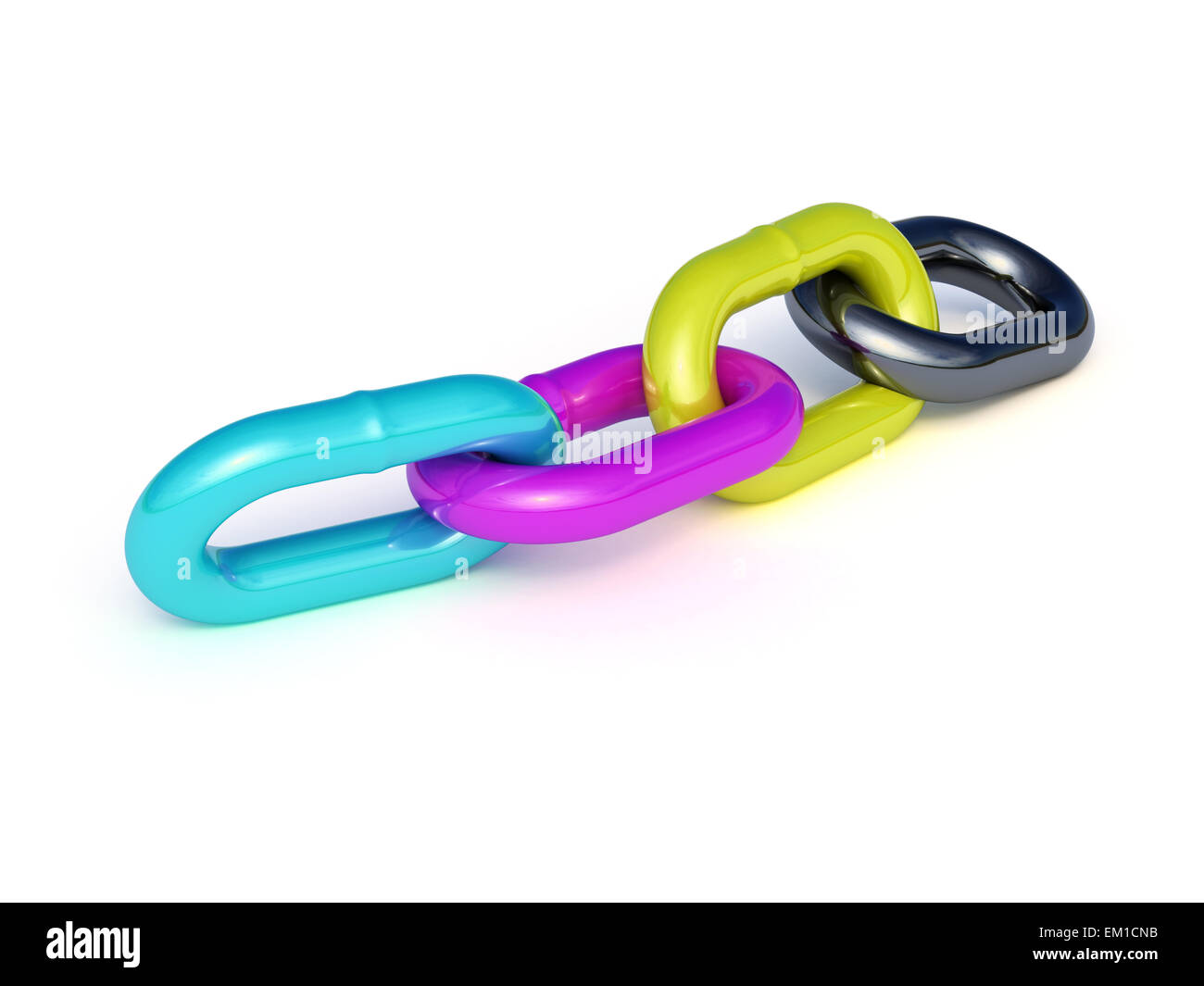 3d rendering of CMYK chain isolated on white background Stock Photo - Alamy