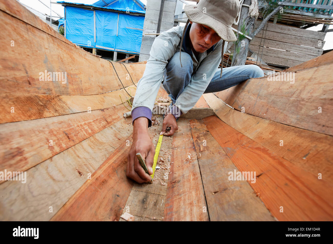 Skill,Indonesia,Boat Building,Aceh Province Stock Photo