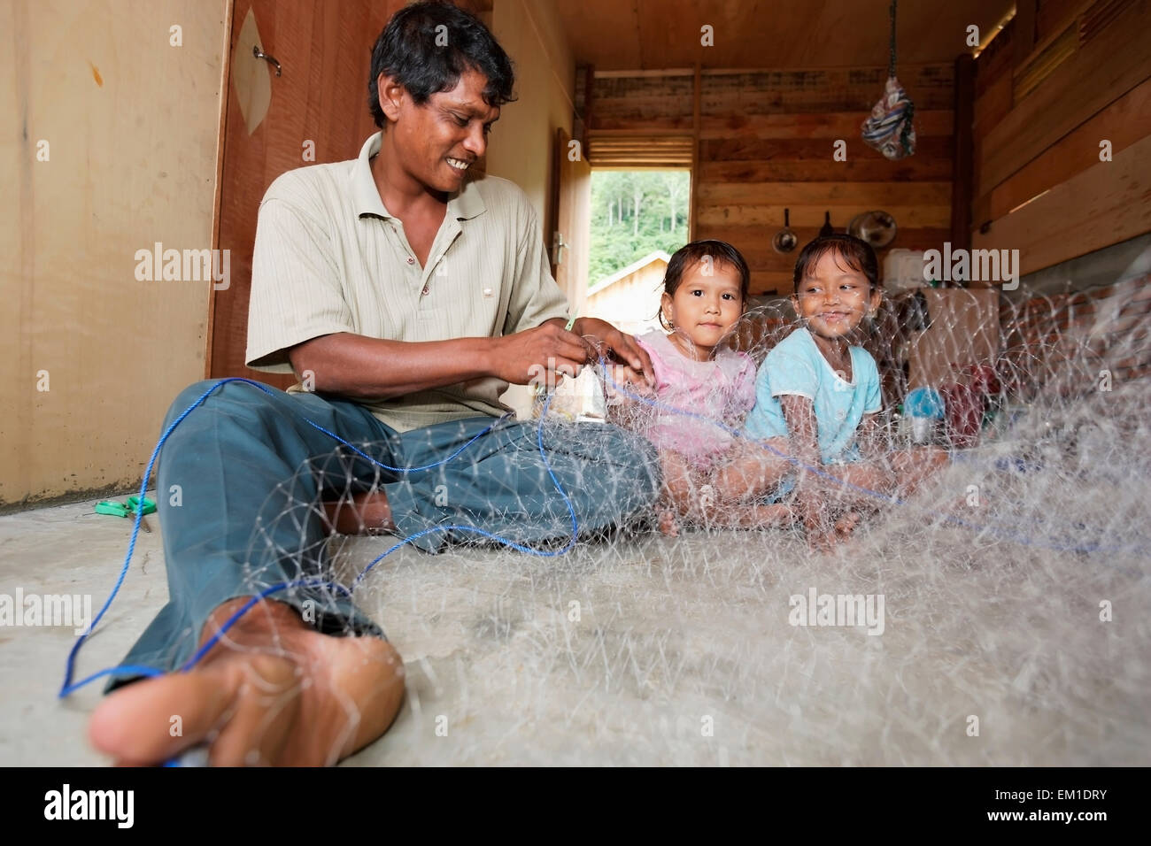 Fishing Net,Aceh Province,Indonesia,Mending Stock Photo