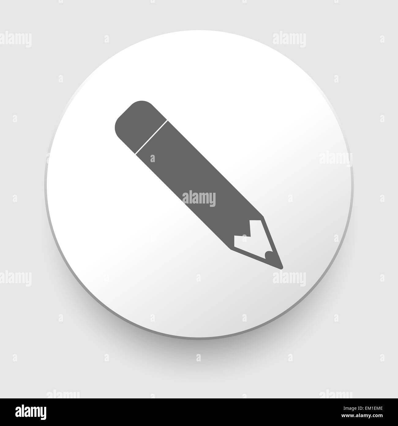 Pencil icon, flat design Stock Photo