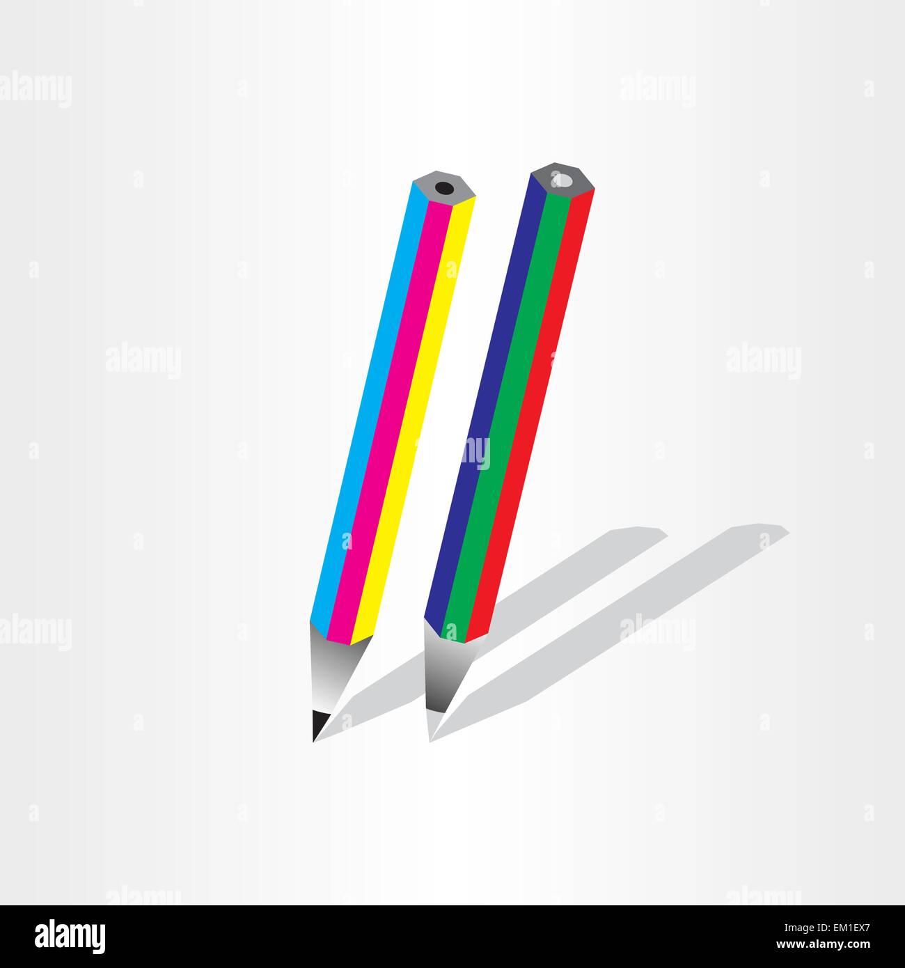 color pencil rgb cmyk icon design element Stock Vector