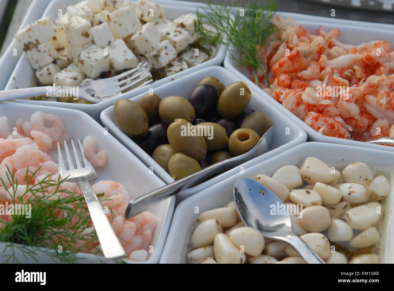 Buffet platter with hors d'oeuvres. Stock Photo