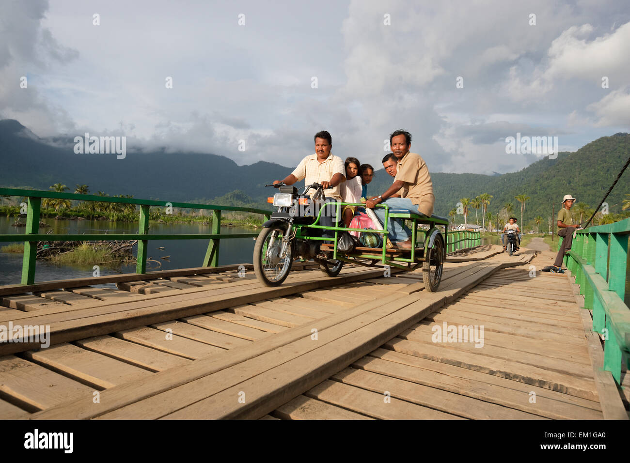 Motorbike,Indonesia,Tricycle,Sumatra,Lamno Stock Photo