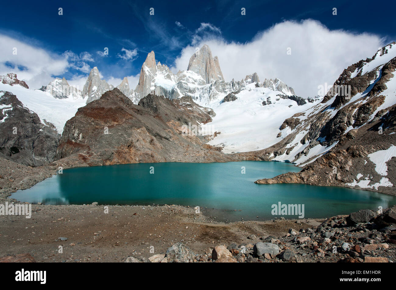 Mount Fitz Roy massif. Laguna de Los Tres. Los Glaciares National Park. Patagonia. Argentina Stock Photo