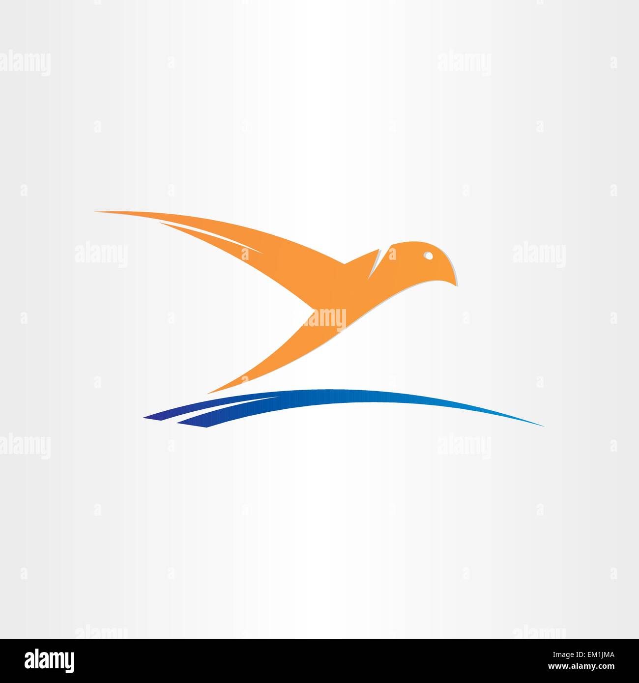 bird flying over water abstract symbol design element Stock Vector