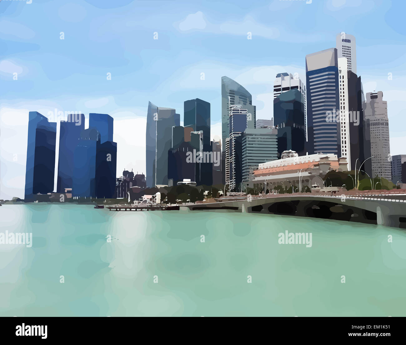 City Skyscraper View Cityscape Skyline Vector Stock Photo - Alamy
