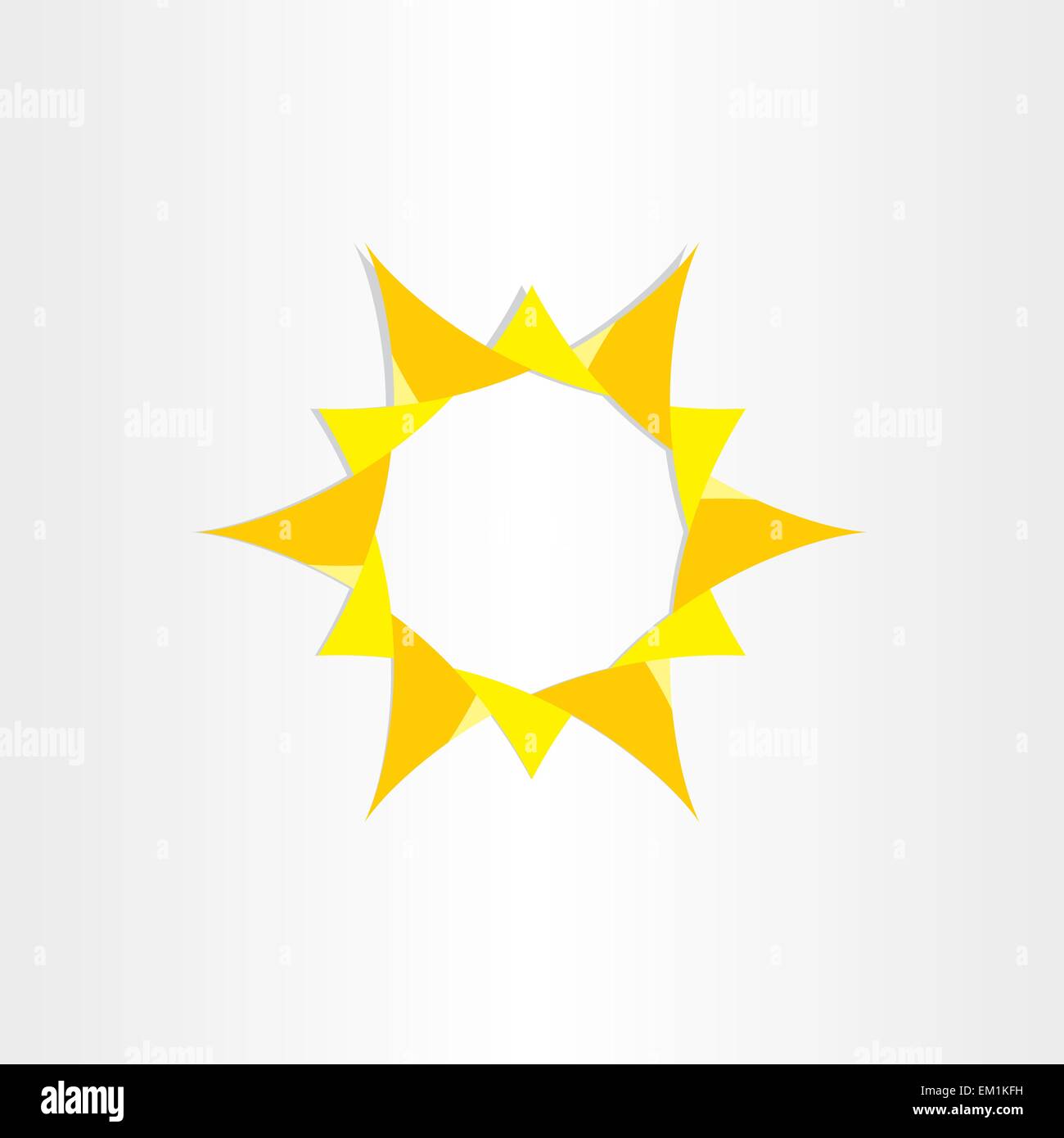 yellow sun sunshine icon background vector design summer ray radiance science Stock Vector