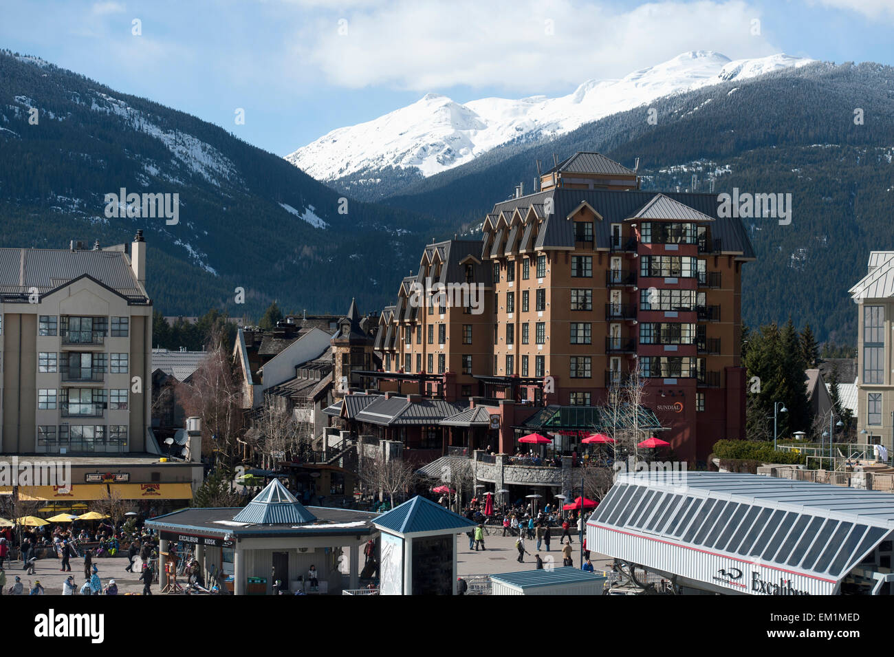 Buildings With The Coast Mountains In The Background Whistler British Buildings With The Coast Mountains In The Background Whistler British