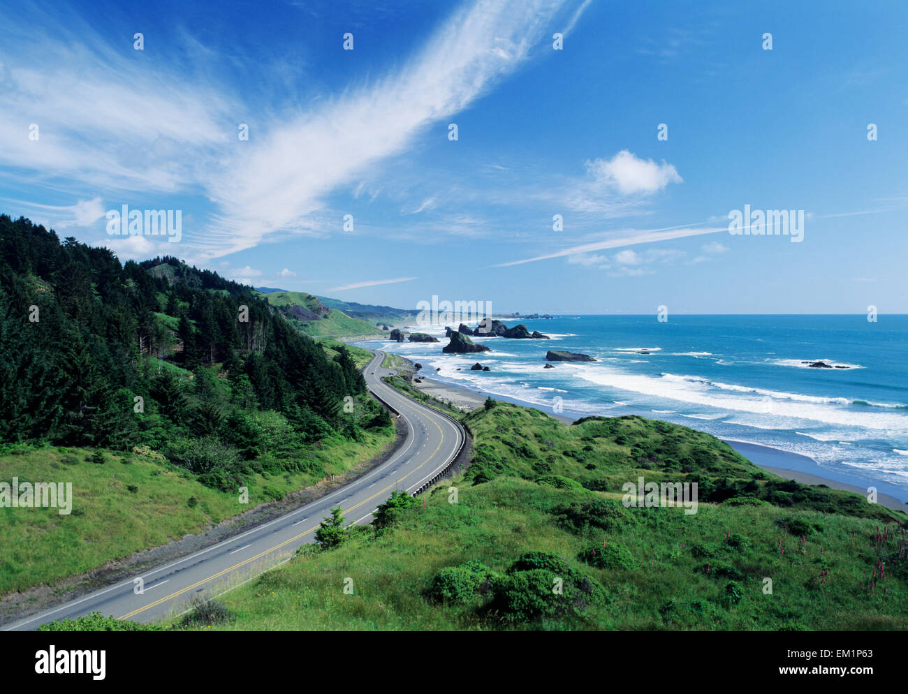 USA, Pistol River State Park Along Winding Highway 101; Oregon Stock