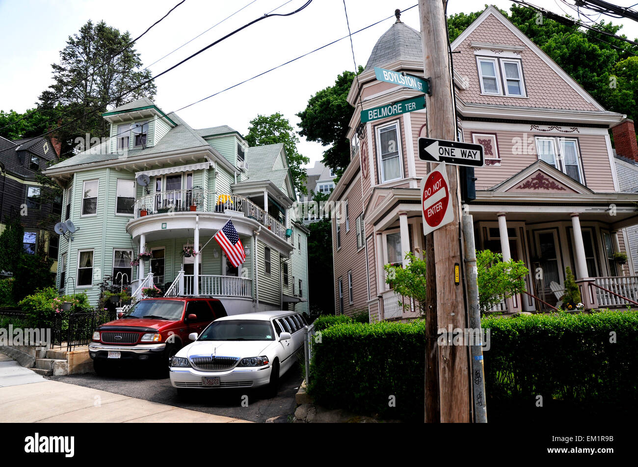 TRADITIONAL HOUSES, JAMAICA PLAIN , BOSTON, MA, USA Stock Photo Alamy