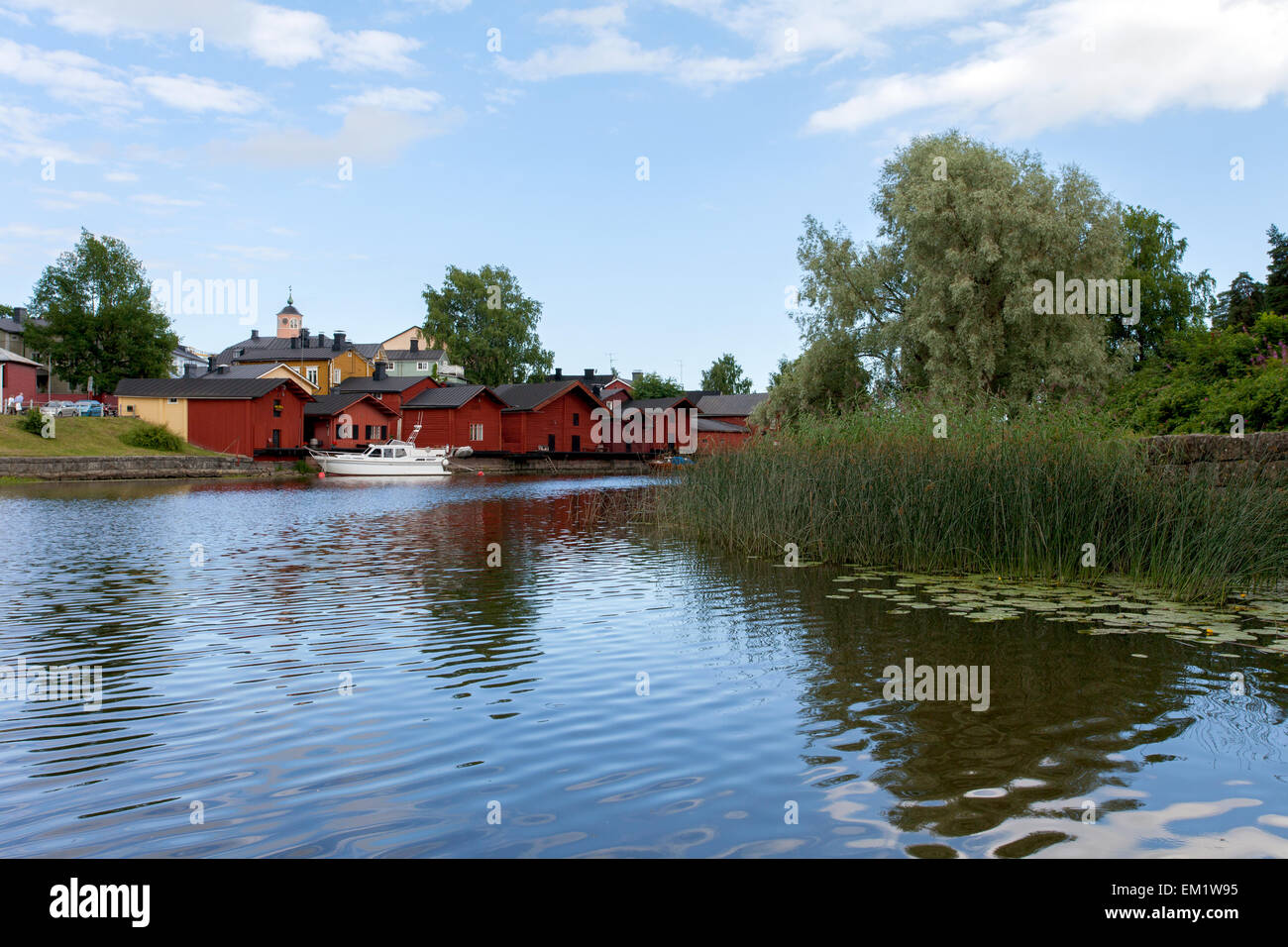 Porvoonjoki river in Porvoo Finland North Europe old town city Stock Photo