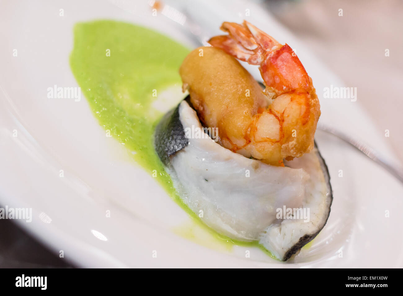 Fish dish decorated Stock Photo Alamy