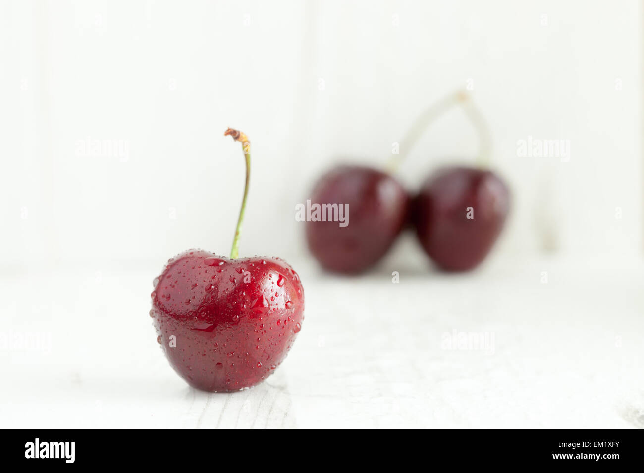 Cherry with water droplets Stock Photo