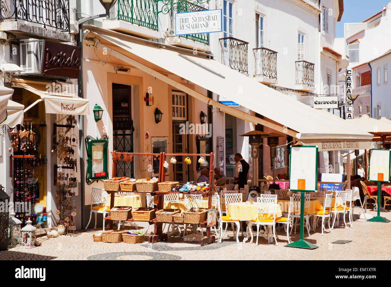 An Outdoor Restaurant Patio; Lagos Algarve Portugal Stock Photo Alamy