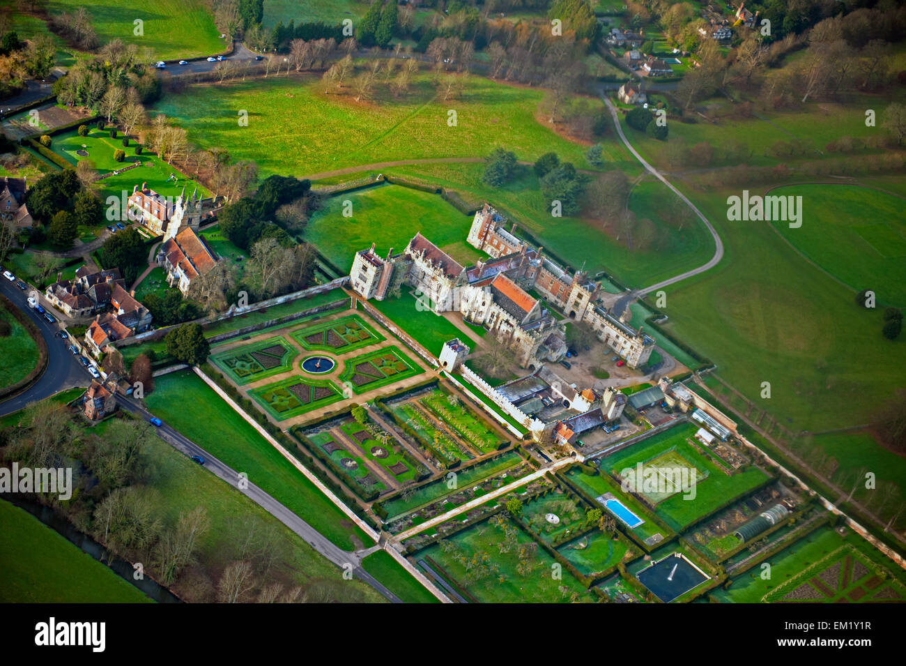 Aerial view of Penshurst Place, Kent. UK Stock Photo Alamy