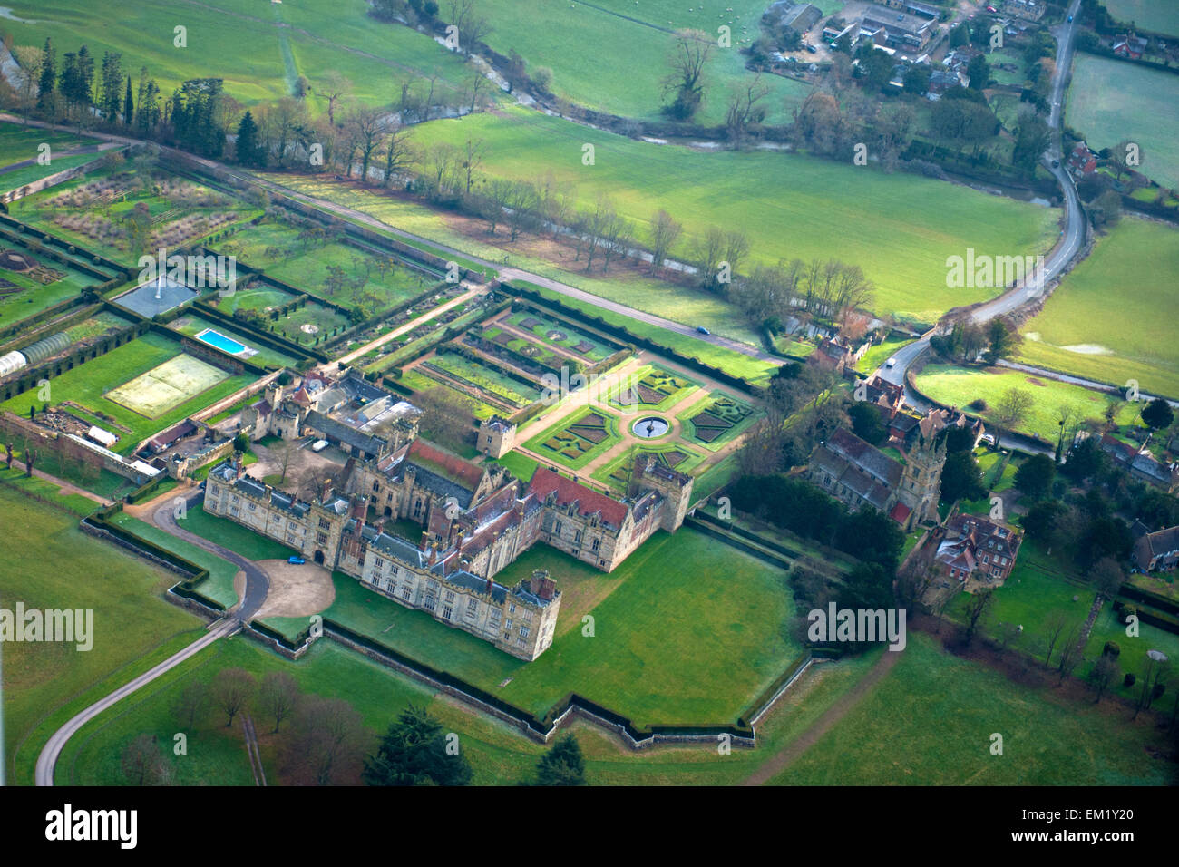 Aerial view of Penshurst Place, Kent. UK Stock Photo Alamy