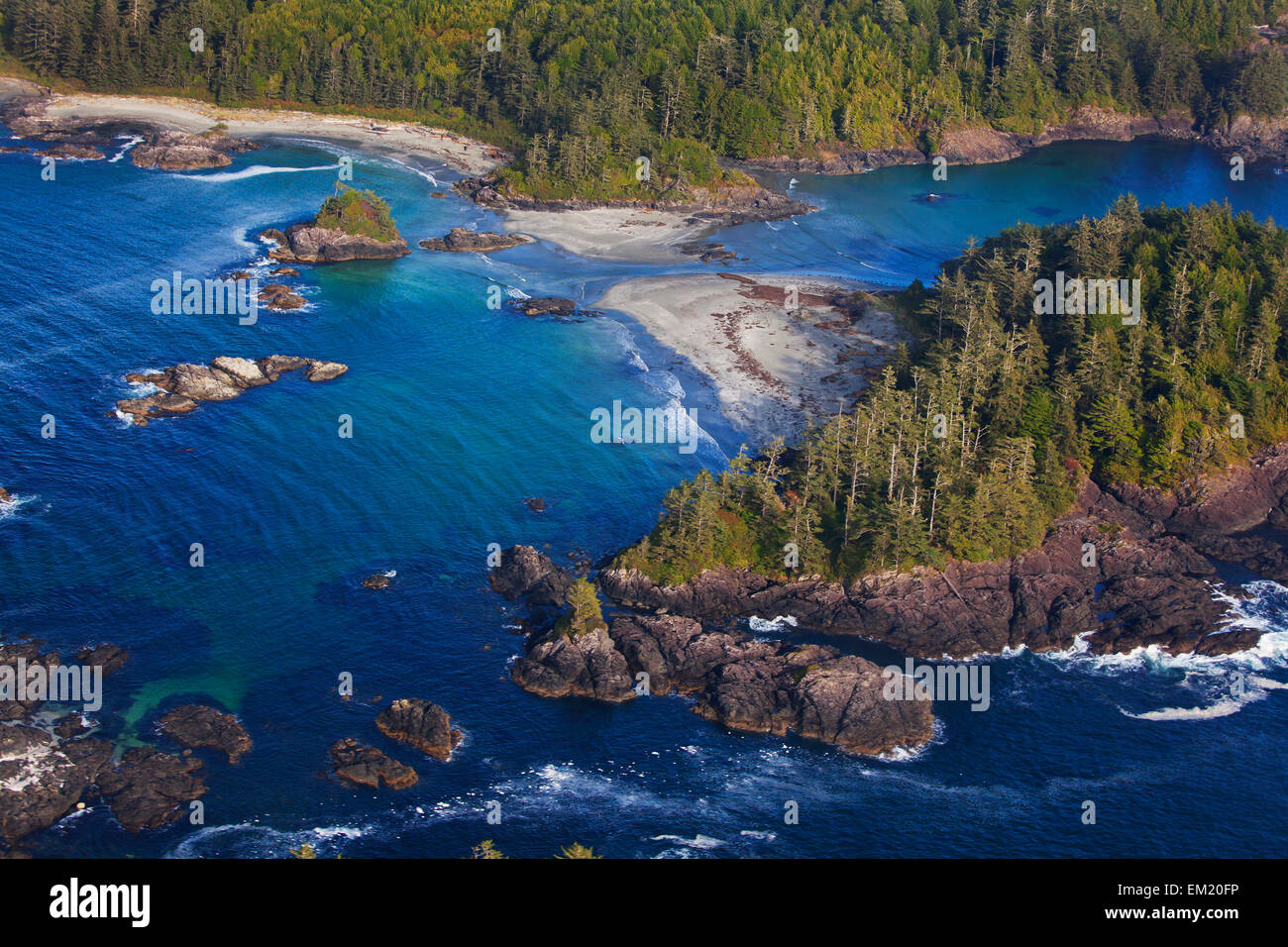 Aerial Photographs Of Clayoquot Sound Near Tofino; British Columbia Canada Stock Photo
