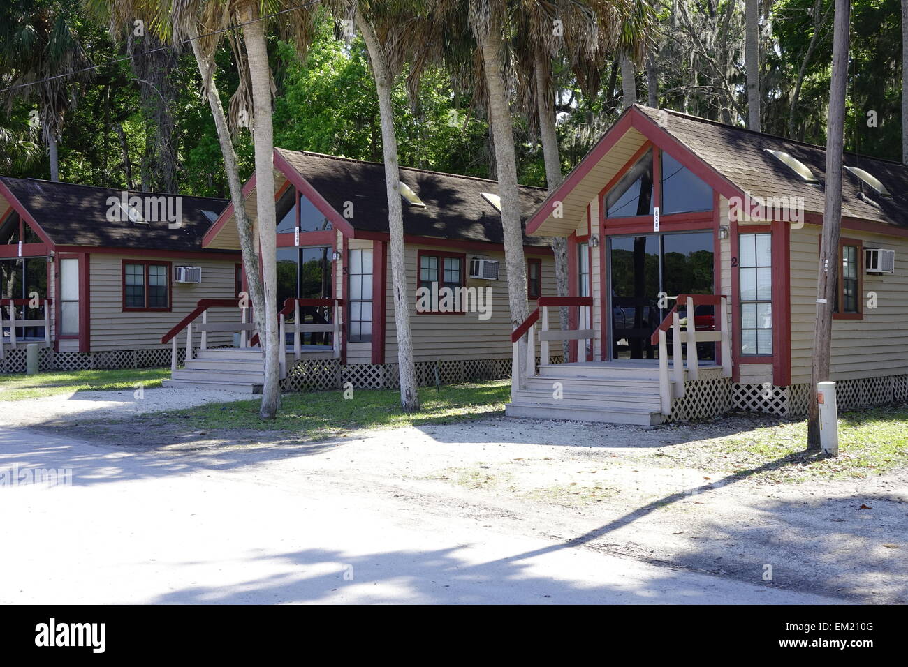 Rental cabins at Nature's resort, Homosassa, Florida Stock Photo