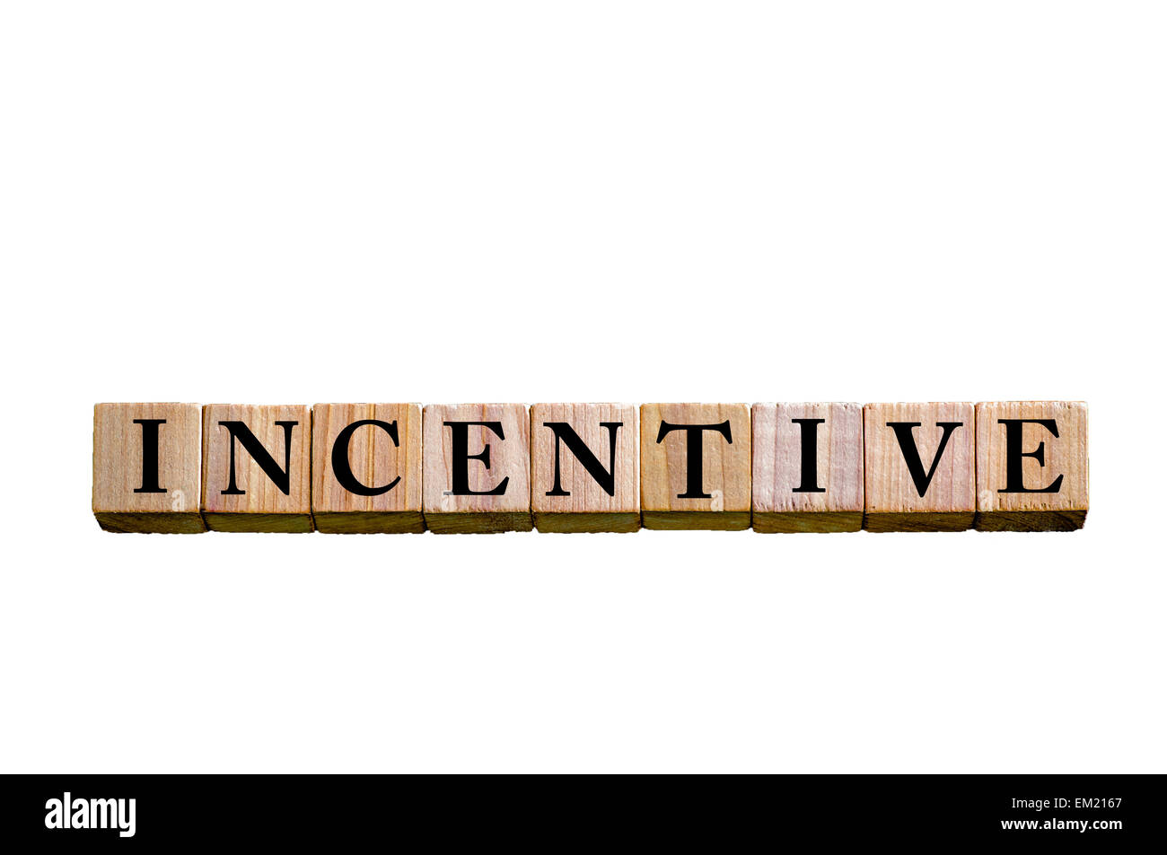 Incentive Typo Word INCENTIVE. Wooden small cubes with letters isolated on white ...