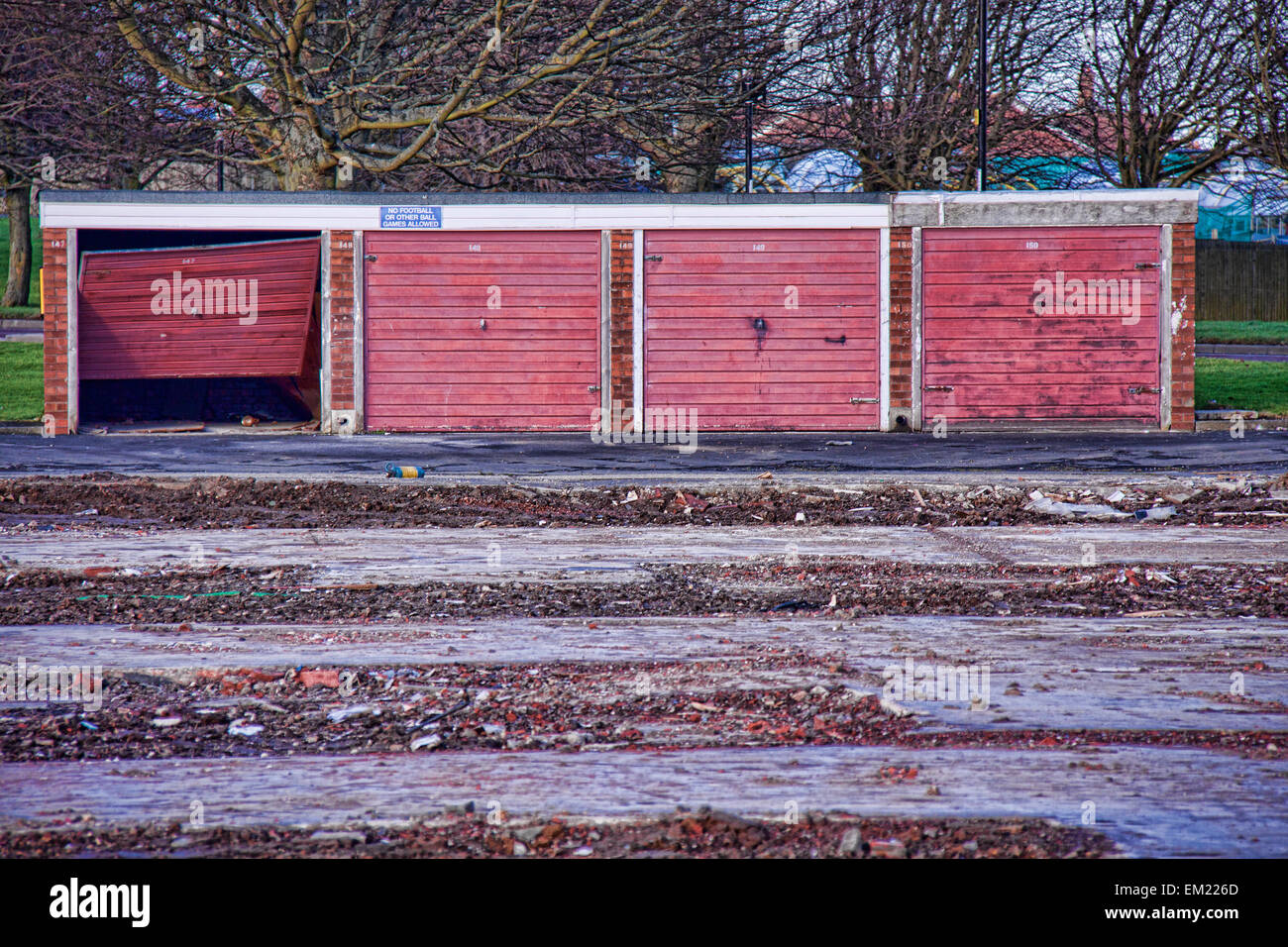 Derelict Garages on Awaiting Demolition Stock Photo Alamy
